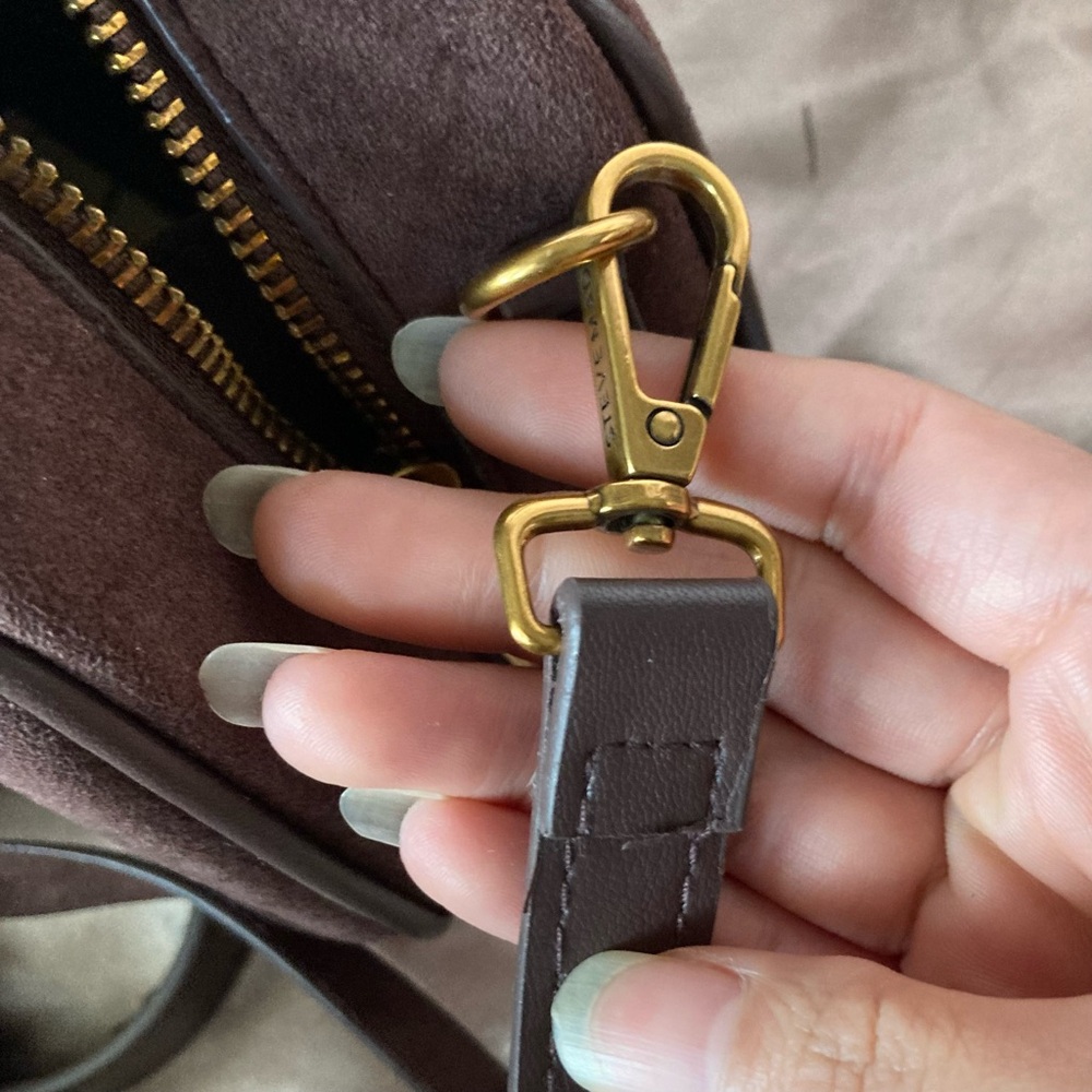 Steve Madden Brown Faux Suede Satchel with Coin Pouch and Top Handles - Picture 6 of 10
